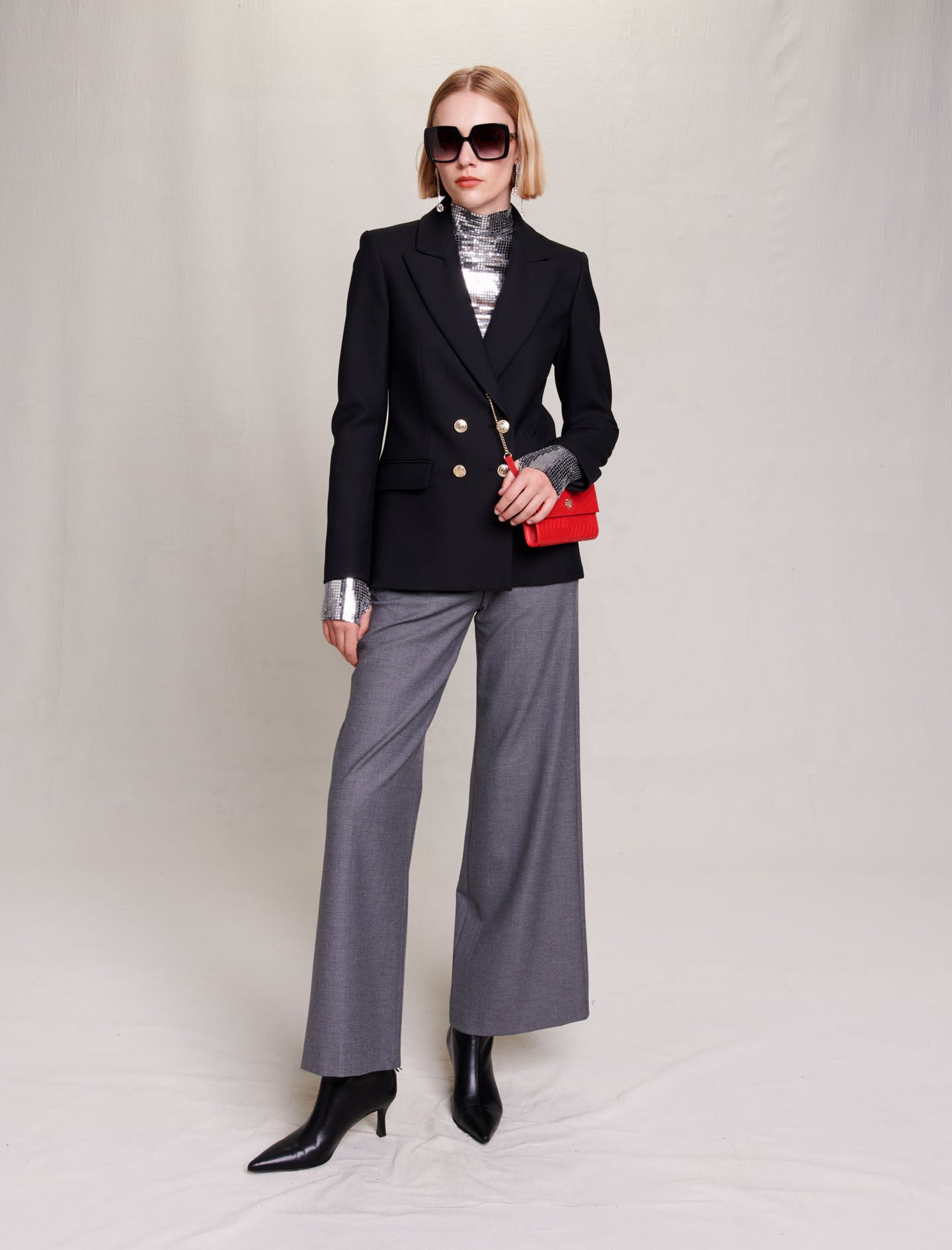 Suit jacket Black Gray For Women Maje