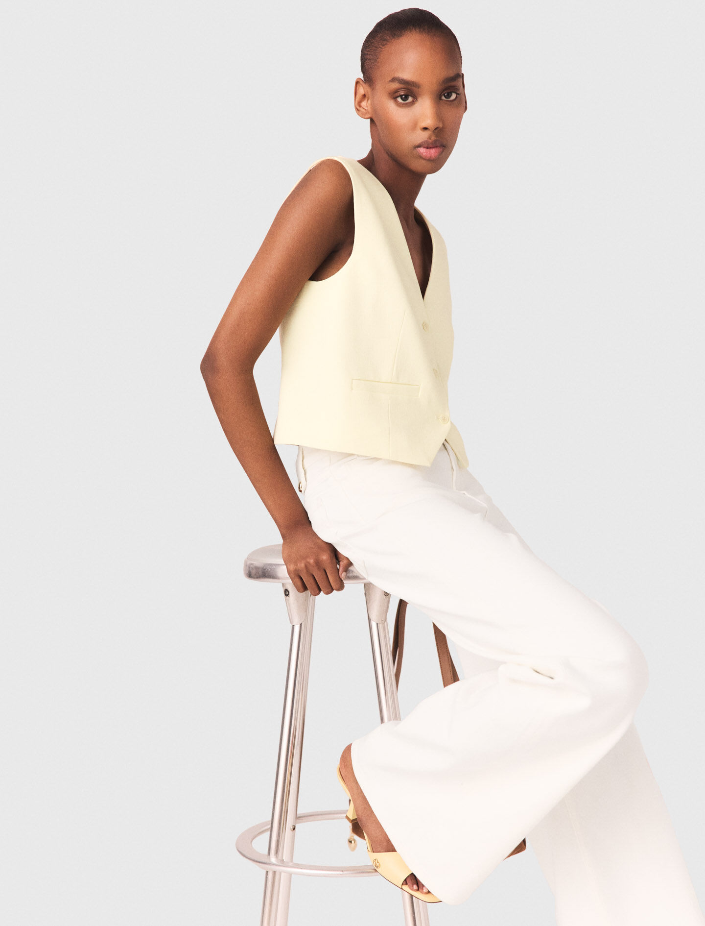Tailored vest Yellow / Orange For Women | Maje