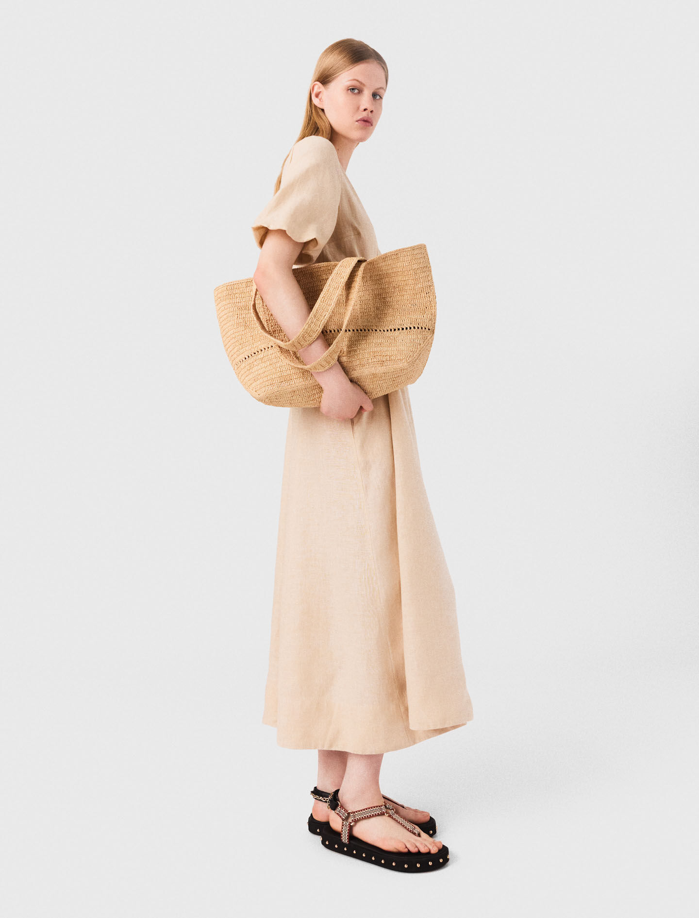 Natural crocheted raffia tote bag Natural For Women | Maje