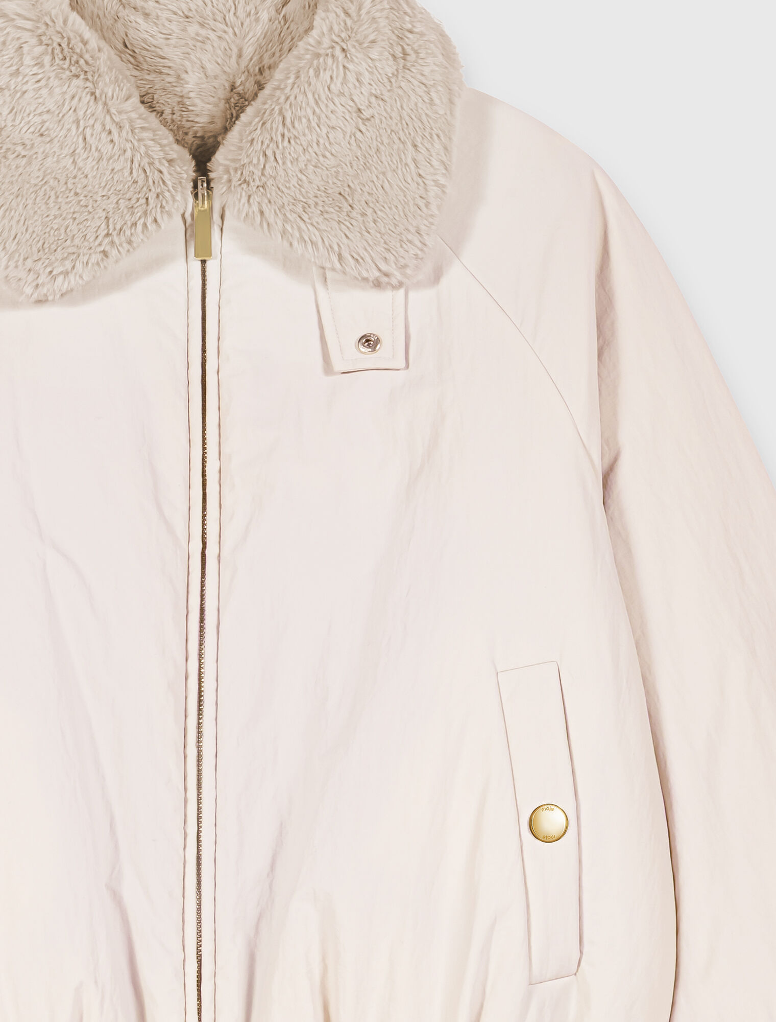 Reversible faux fur puffer jacket