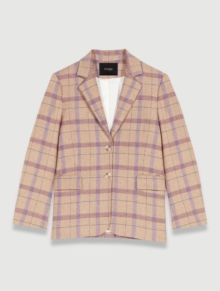 Checked suit jacket