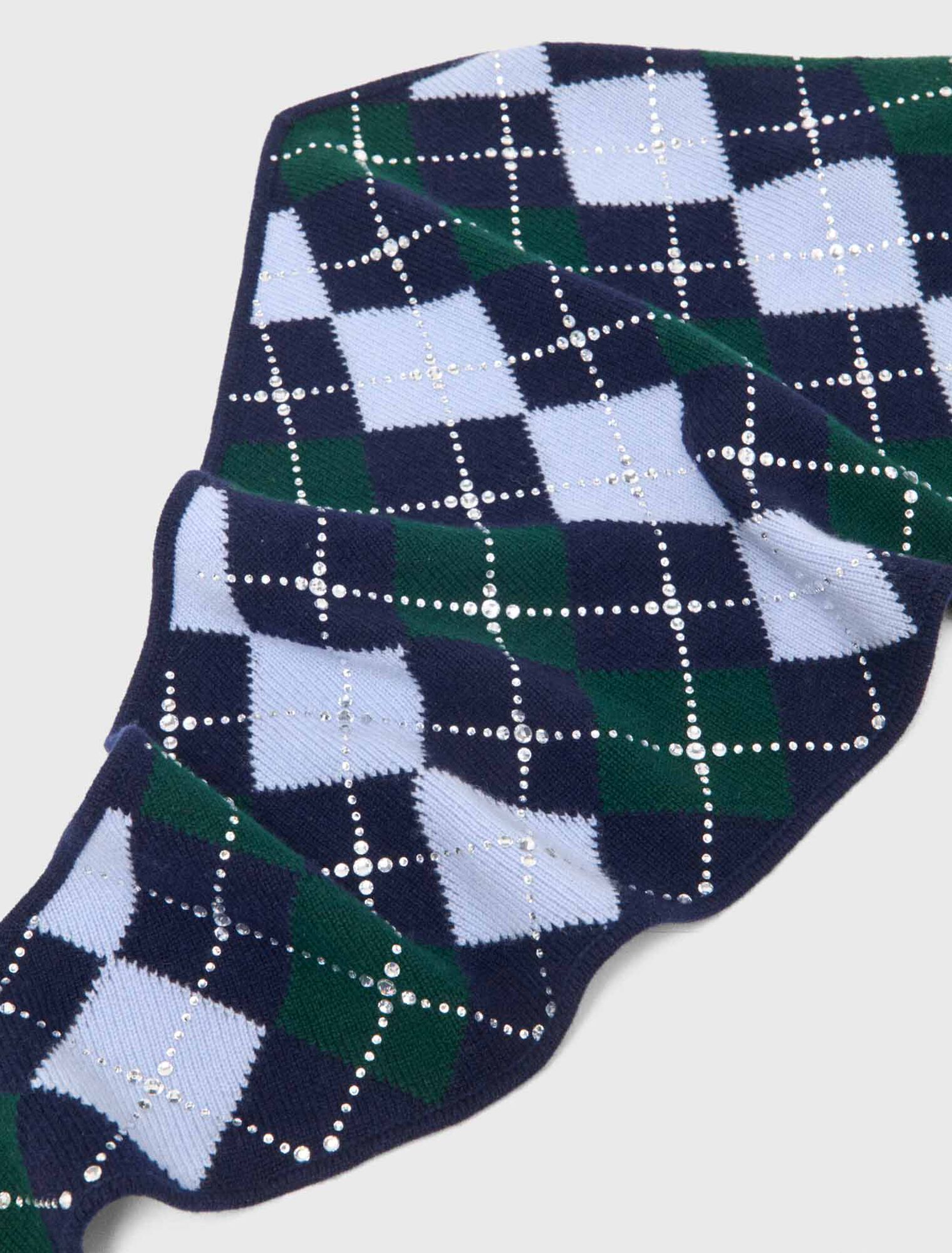 Wool argyle triangle scarf