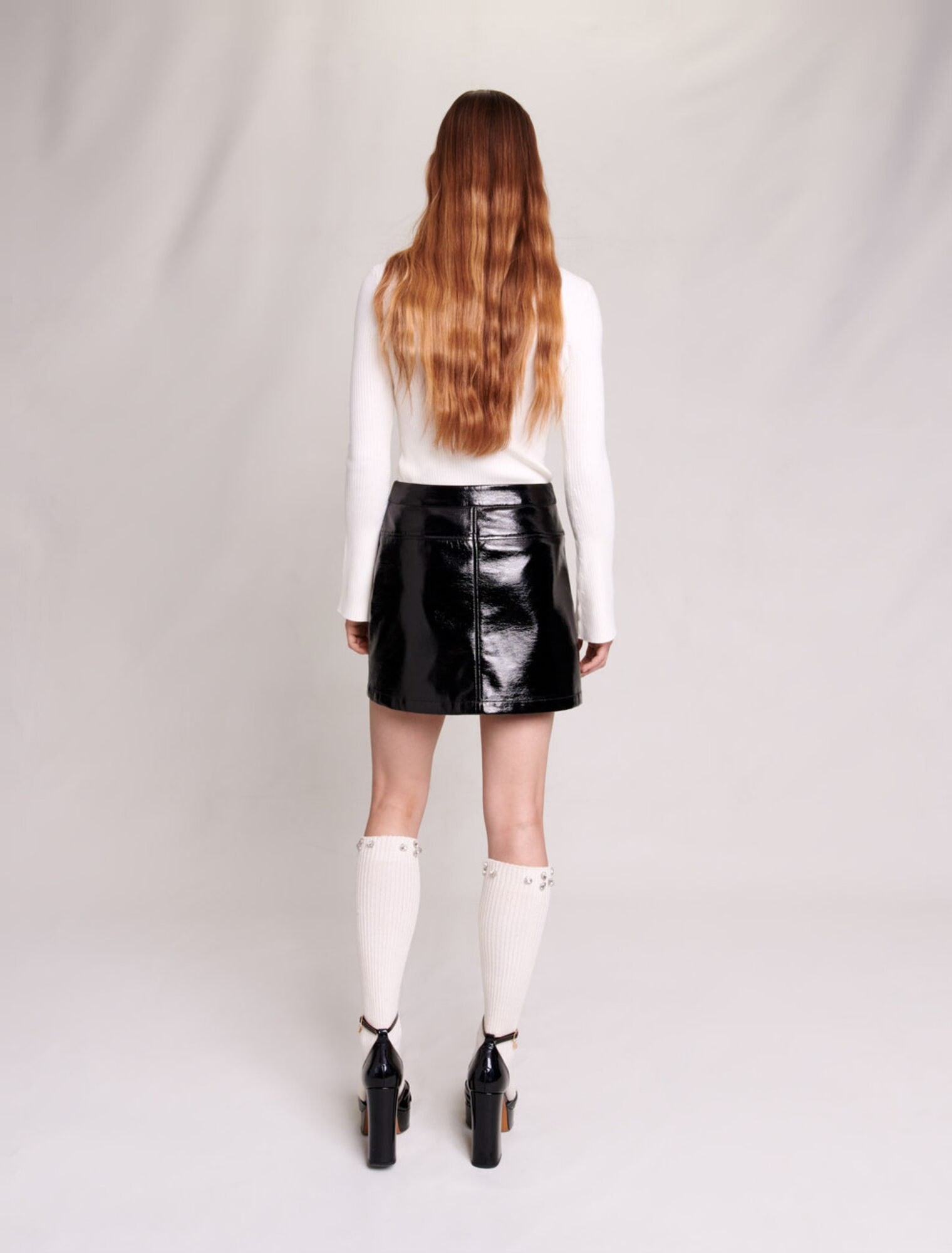 Short vinyl skirt
