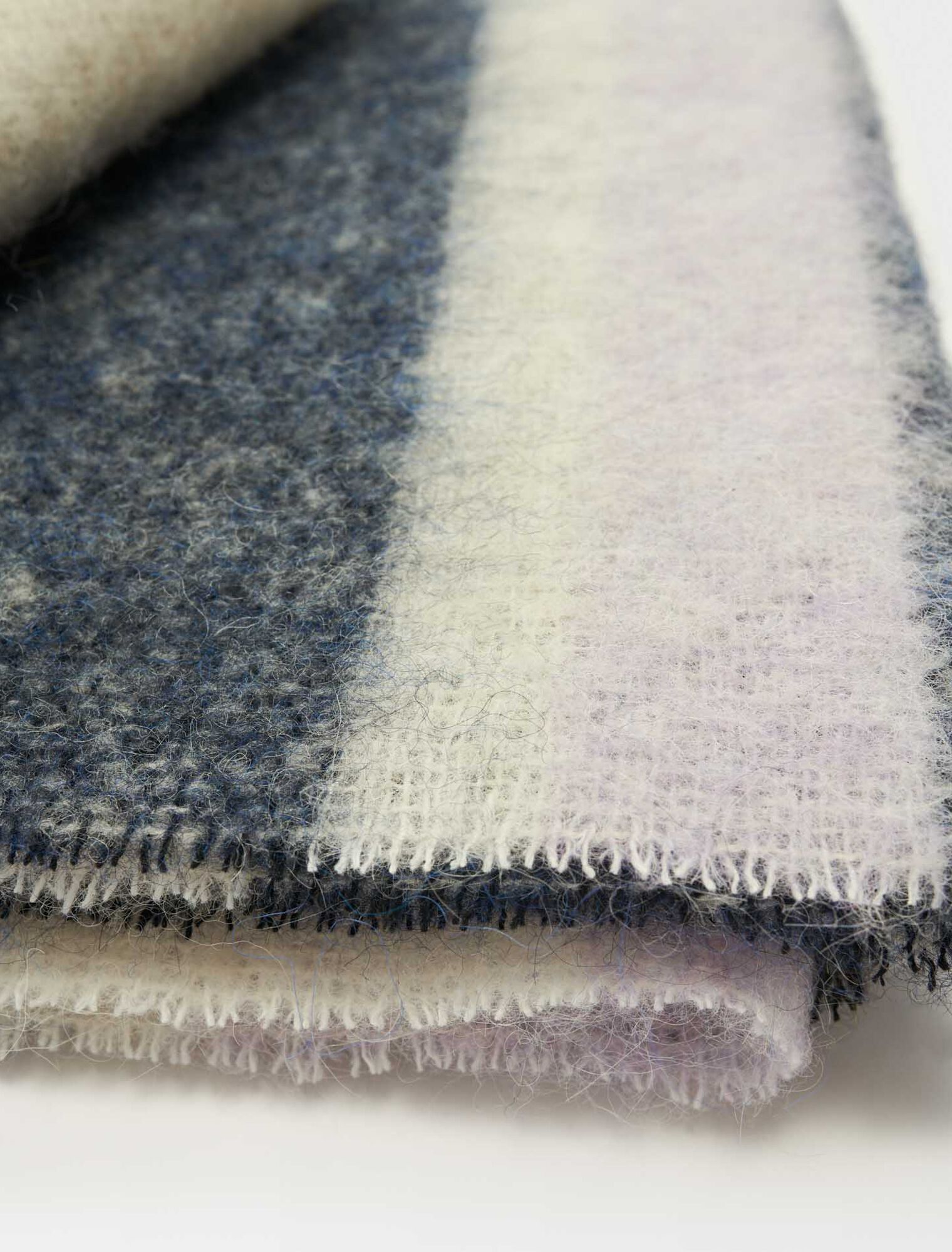 Checked wool and alpaca scarf