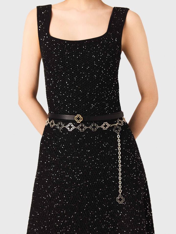 Two-tone Clover chain belt