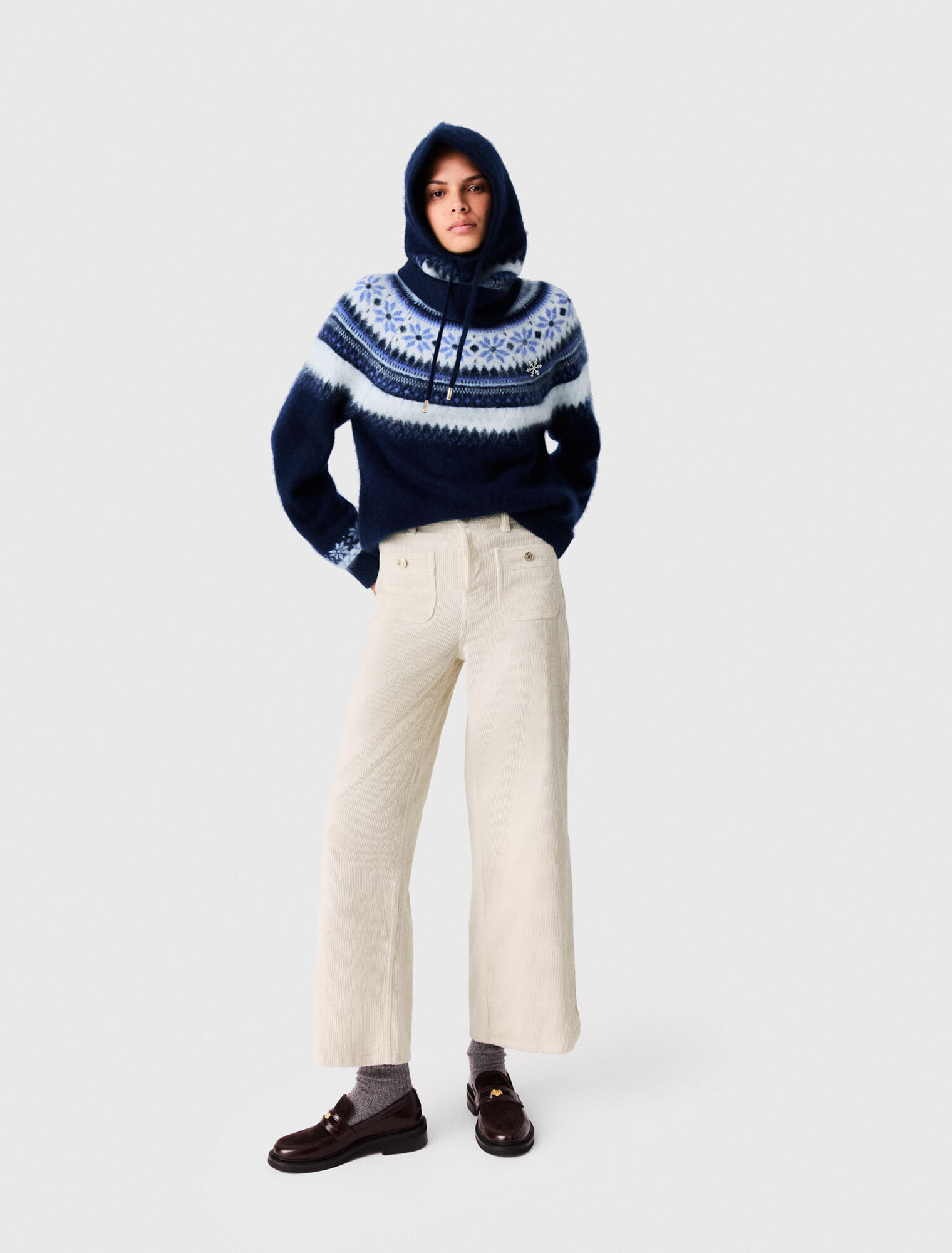 Wide-leg corduroy trousers