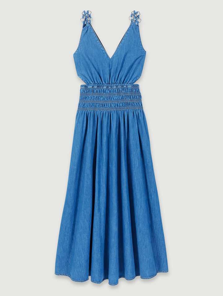 Cutaway denim maxi dress