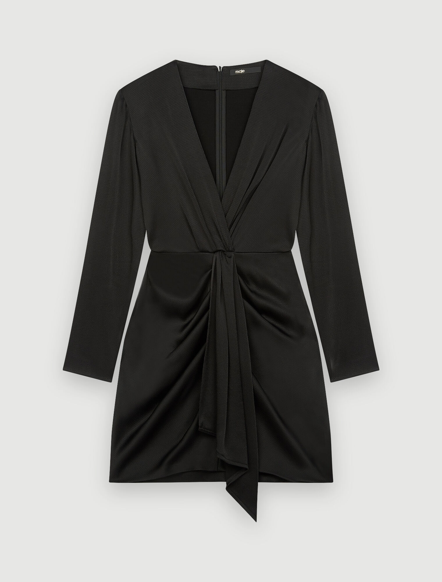 Satin tie-front dress
