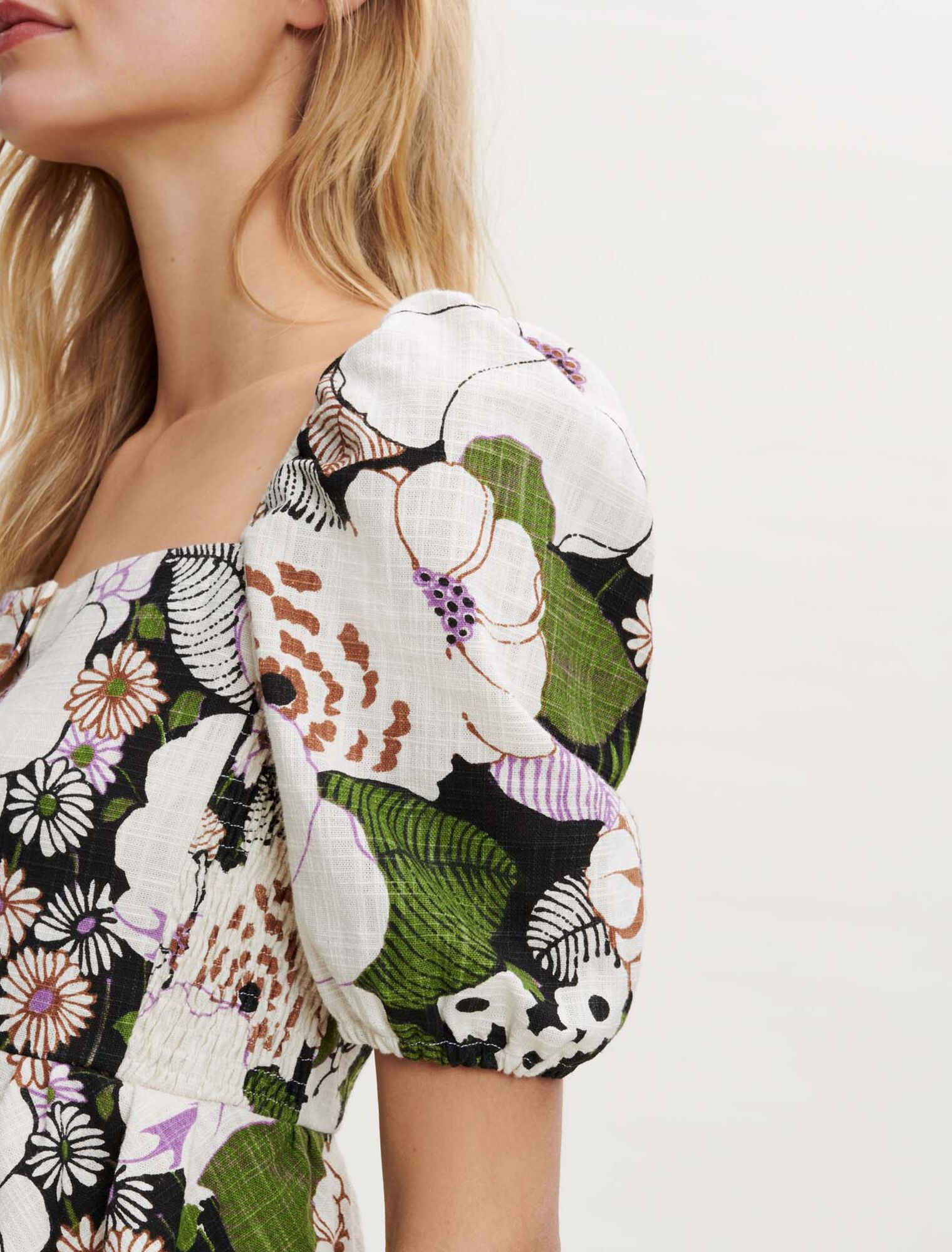70's floral print top