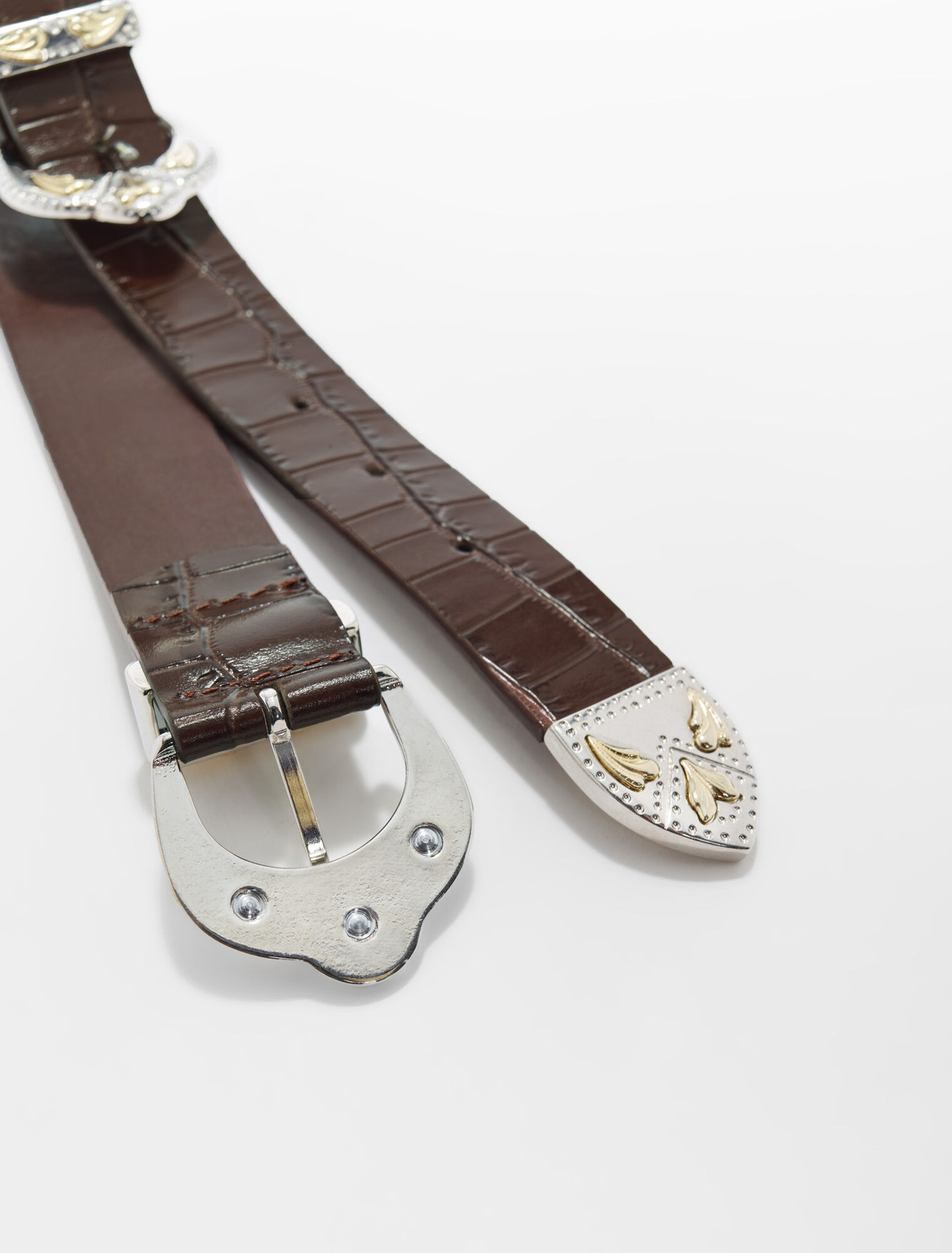 Western double buckle belt
