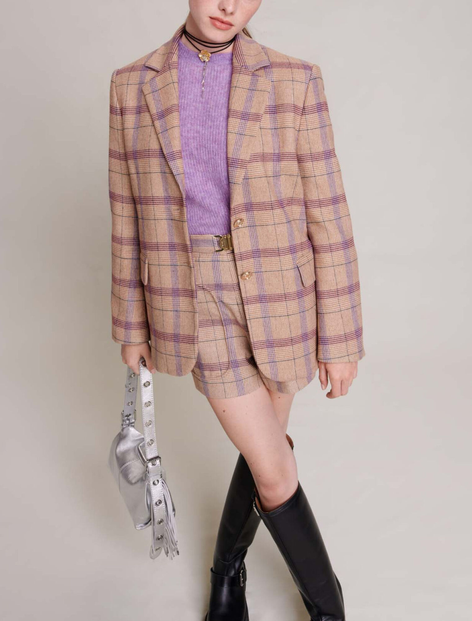 Checked suit jacket
