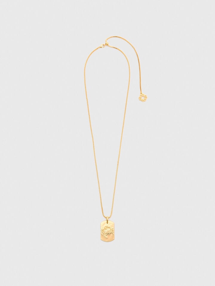 Zodiac sign plaque necklace