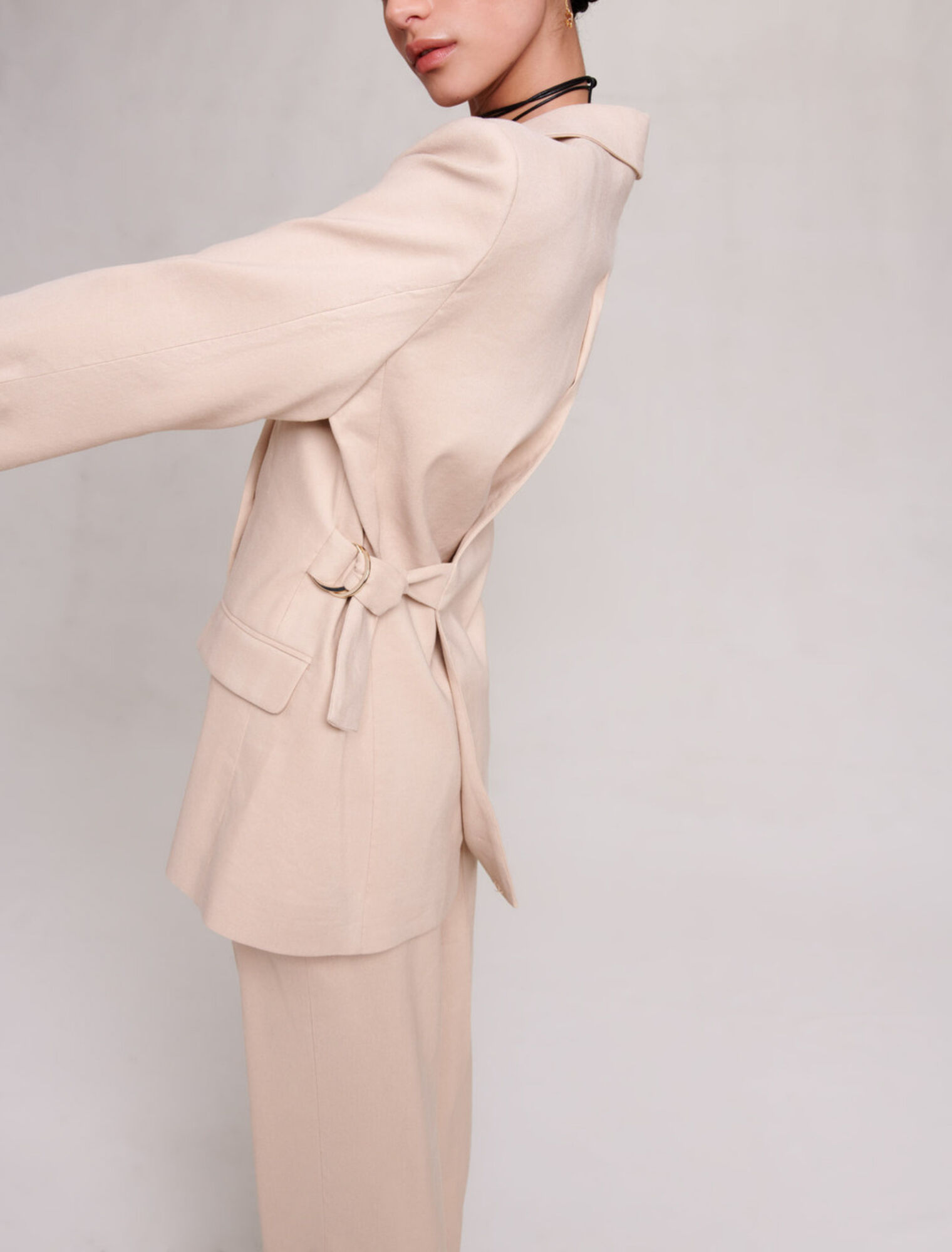 Linen blend blazer