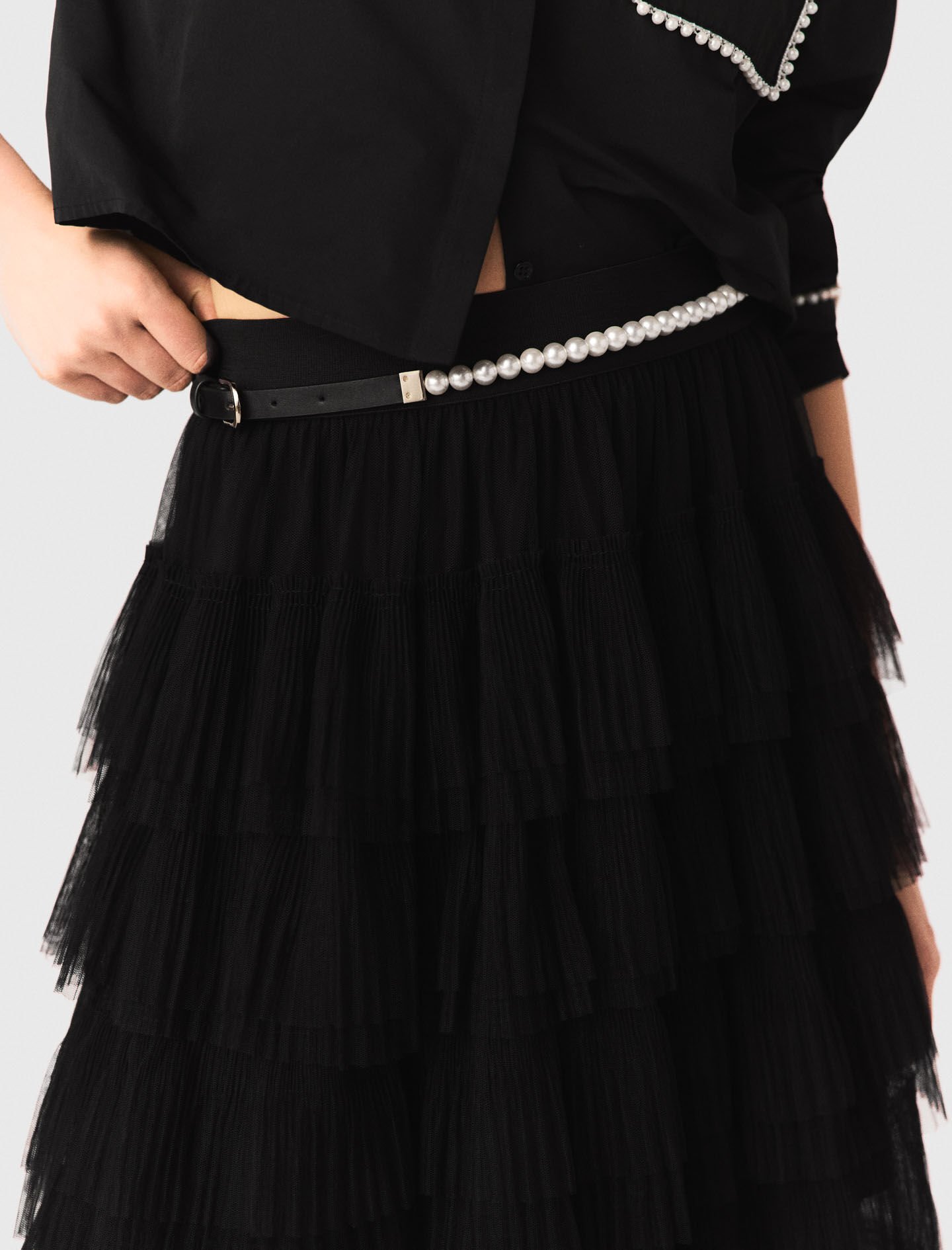 Carre Twinkle Tulle Skirt (Mサイズ・ブラック) Carre Twinkle Tulle Skirt
