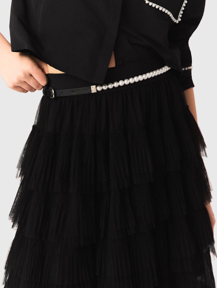 Tulle midi skirt