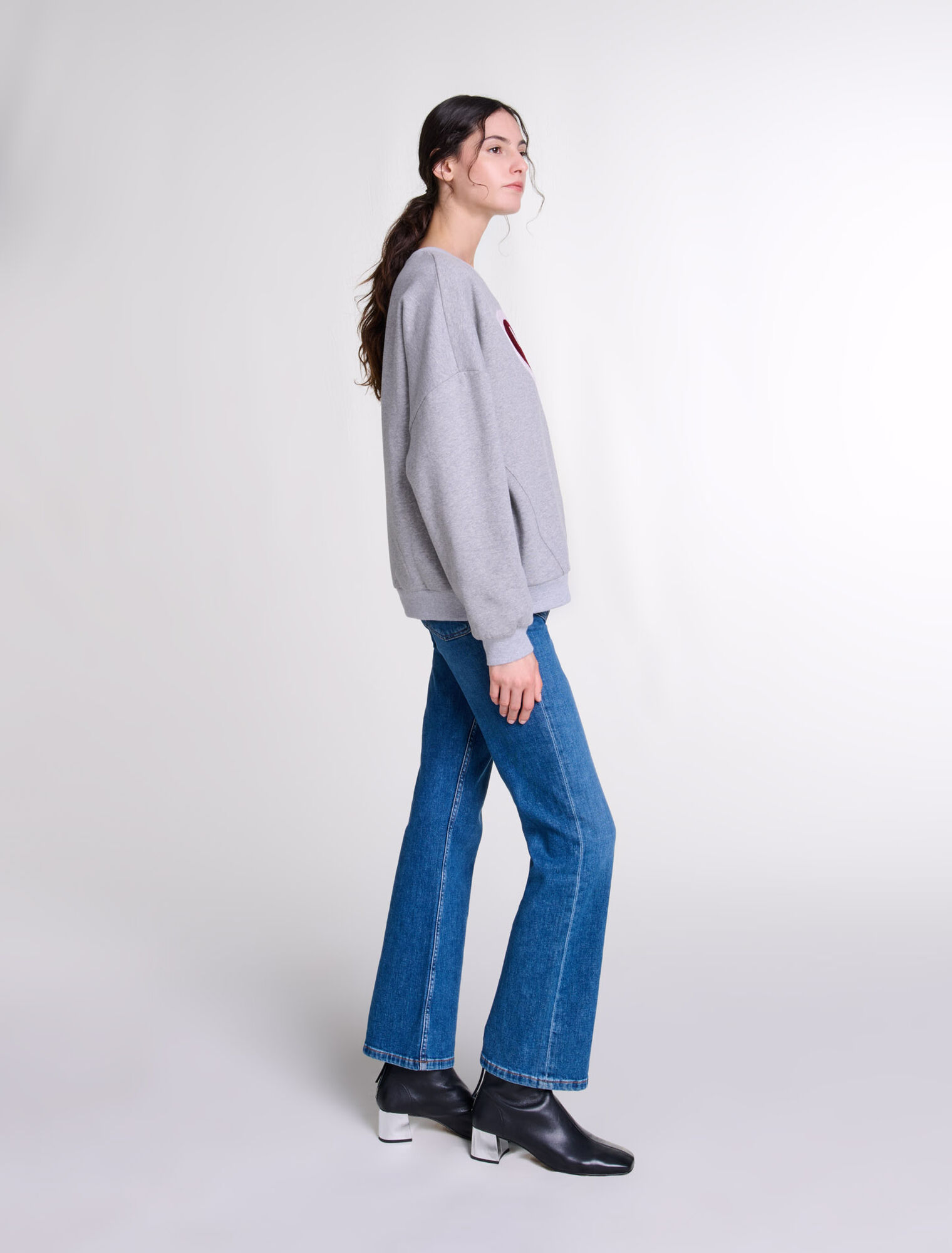 Paris heart patch sweatshirt