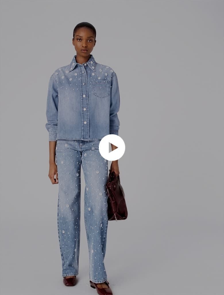 Denim shirt jacket Blue For Women | Maje