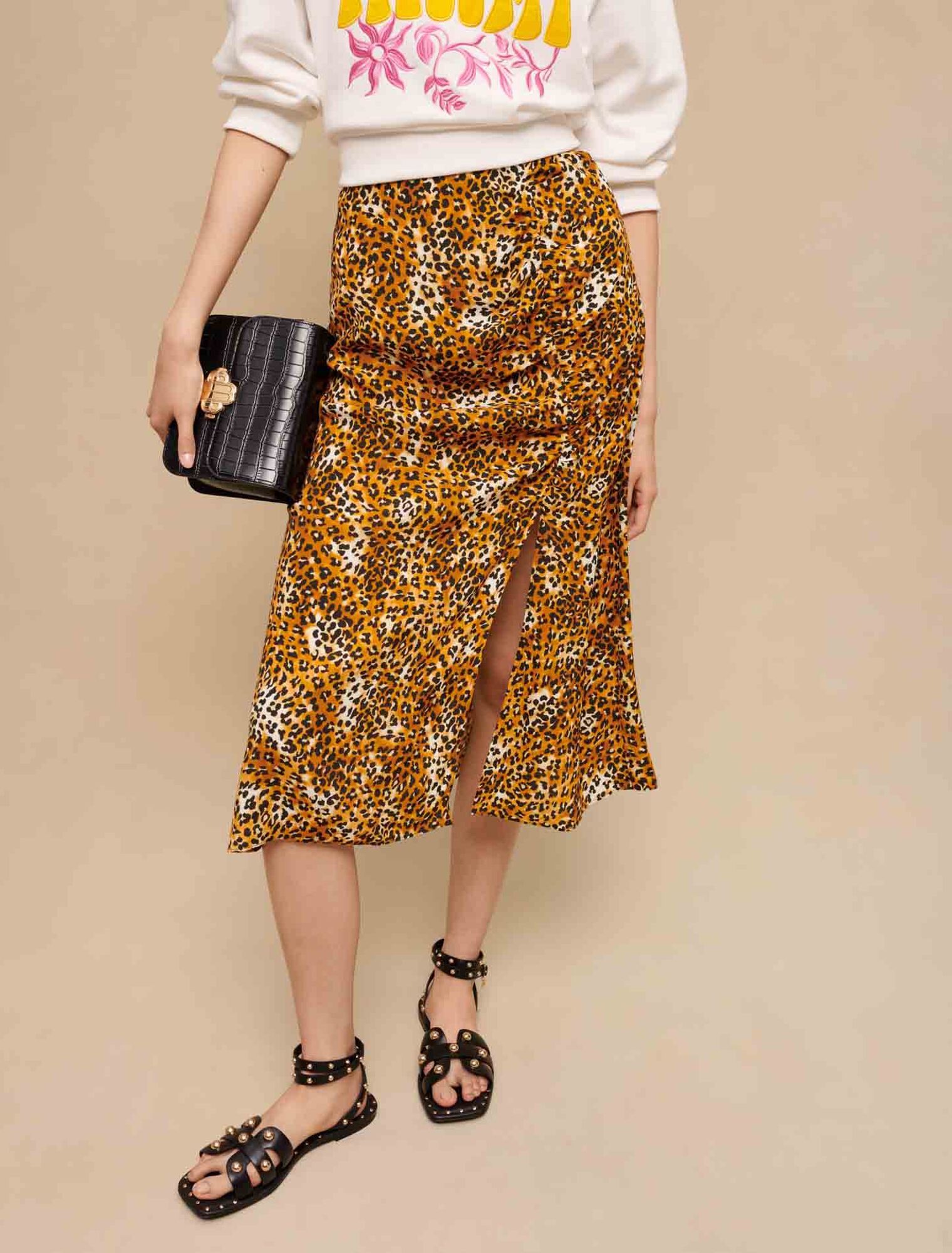 Croco-effect leather Clover bag