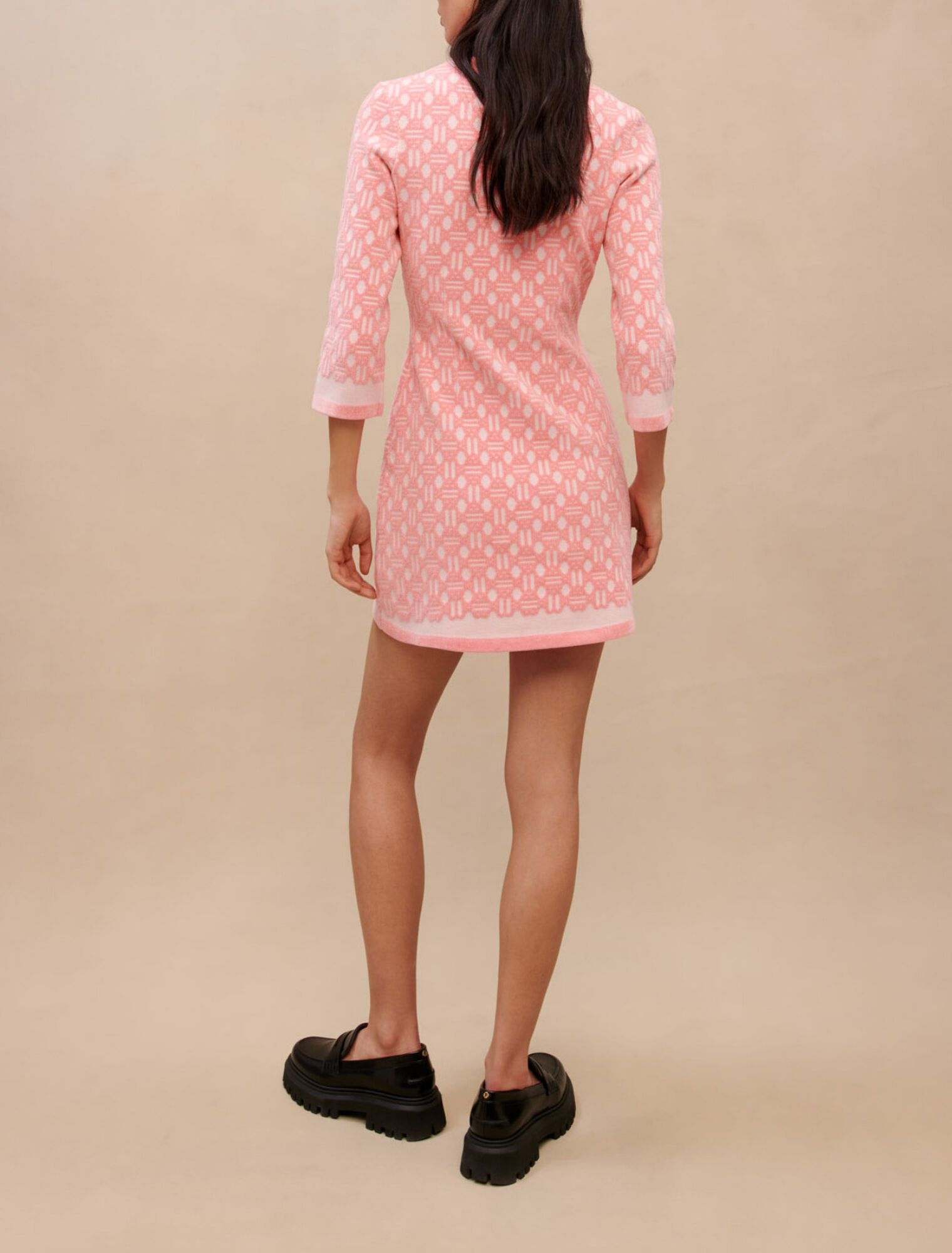 Pink jacquard dress
