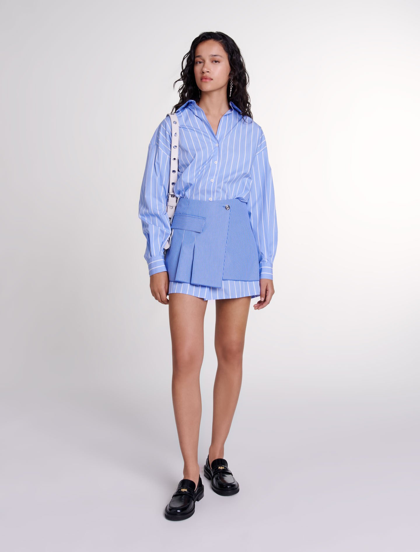 Asymmetric plaid shirt dress maje best sale