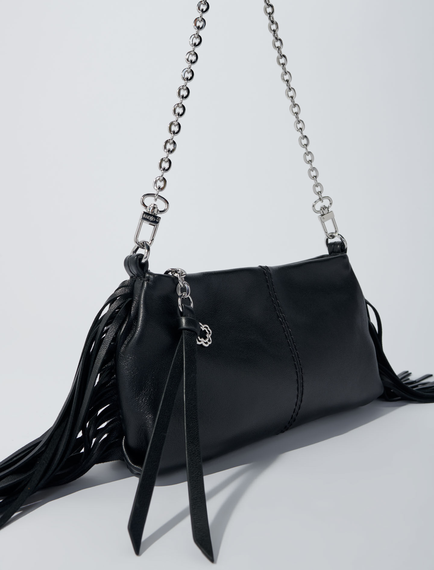 Plain leather Miss M XL bag Black / Gray For Women | Maje