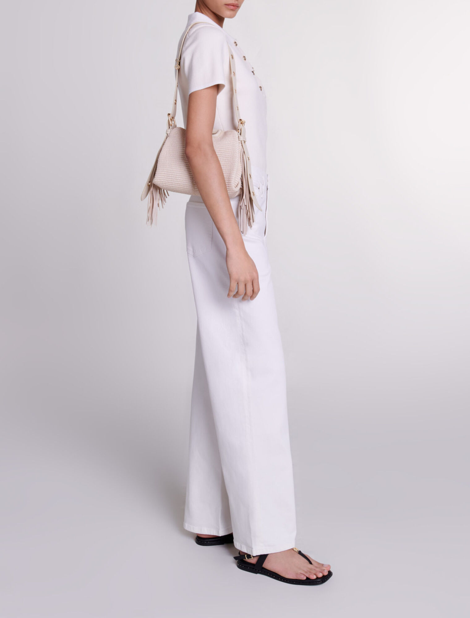 Polo collar knit top
