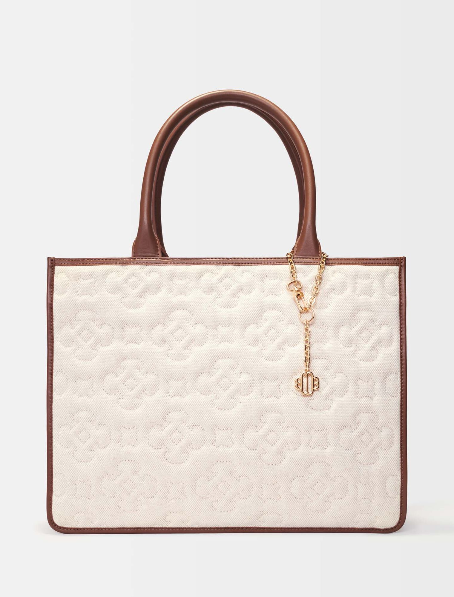 Leather, linen, viscose Clover logo tote