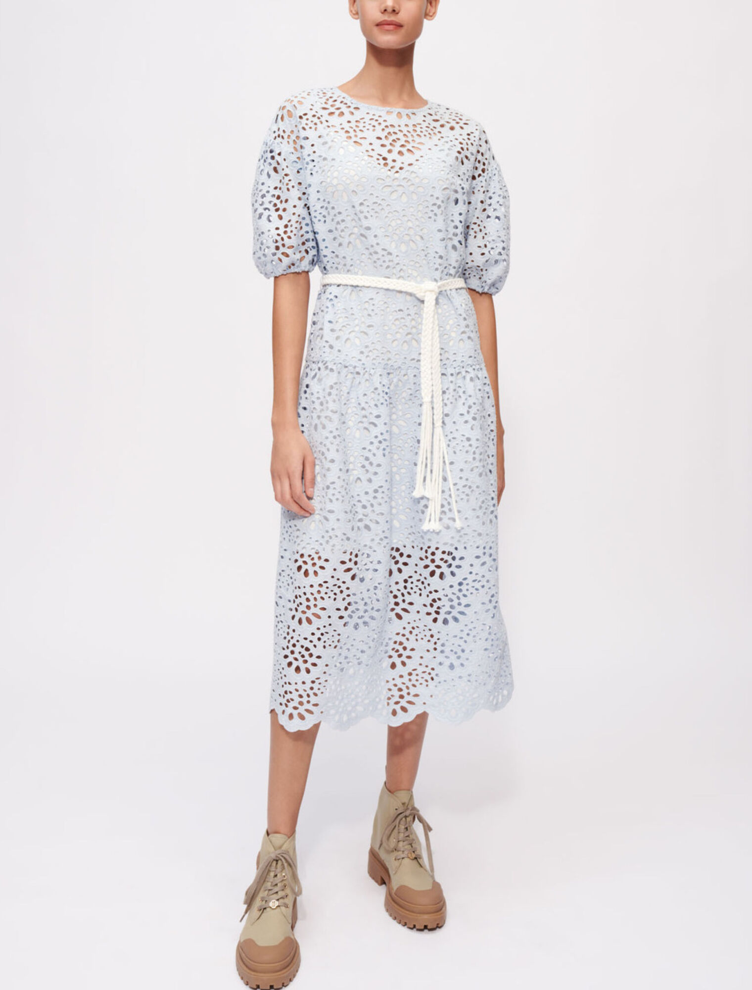 Bare-back guipure dress