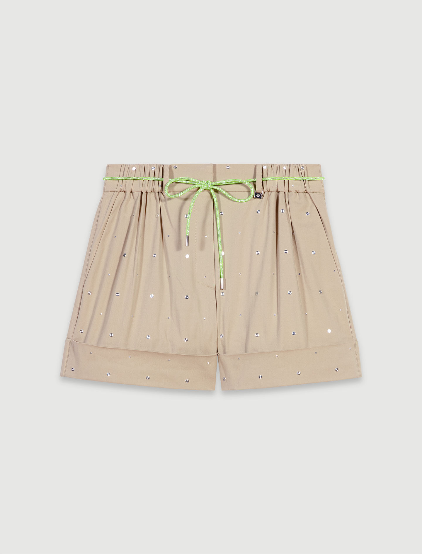 MAJE コットン混 ショートパンツ Cotton studded shorts