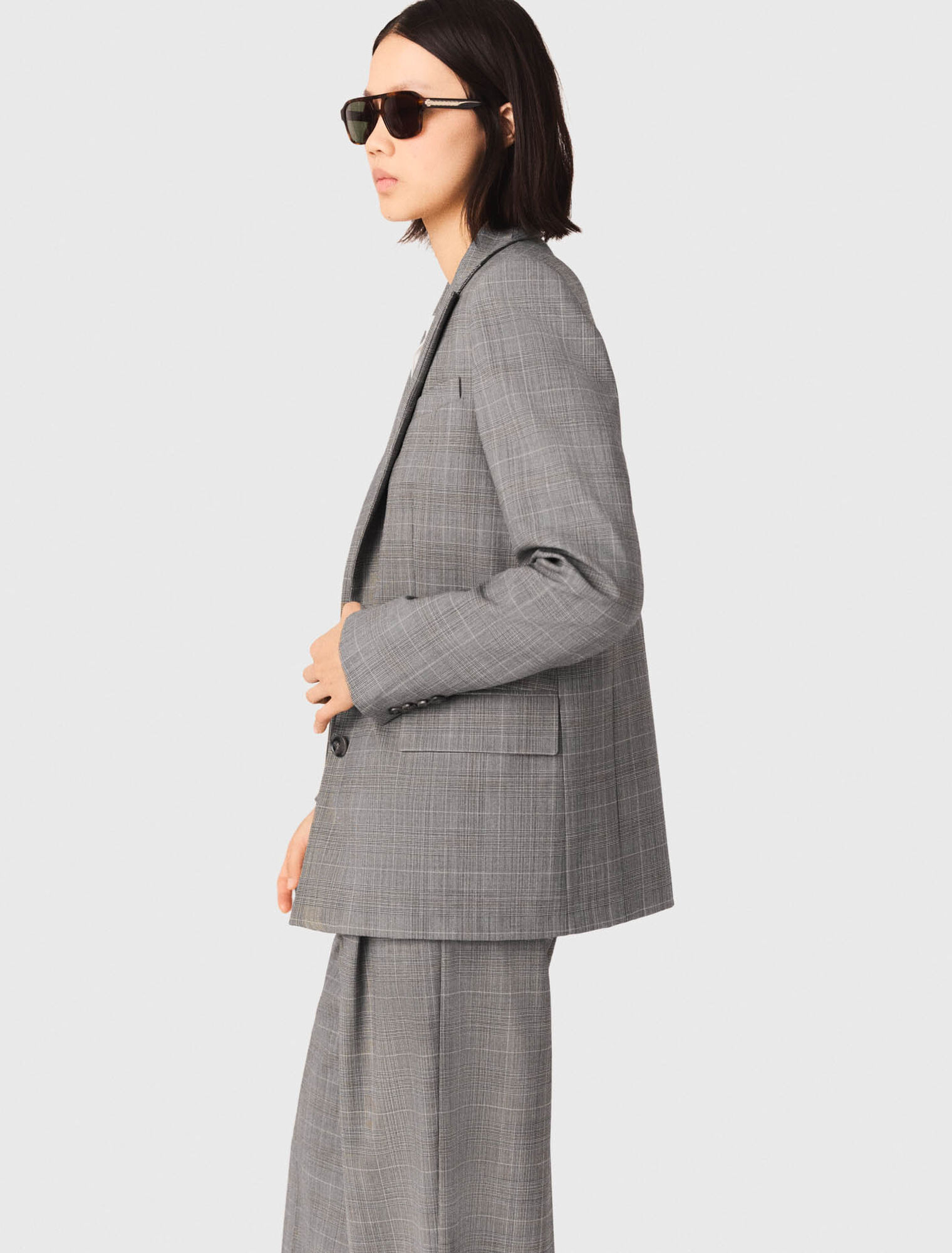 Checked suit jacket