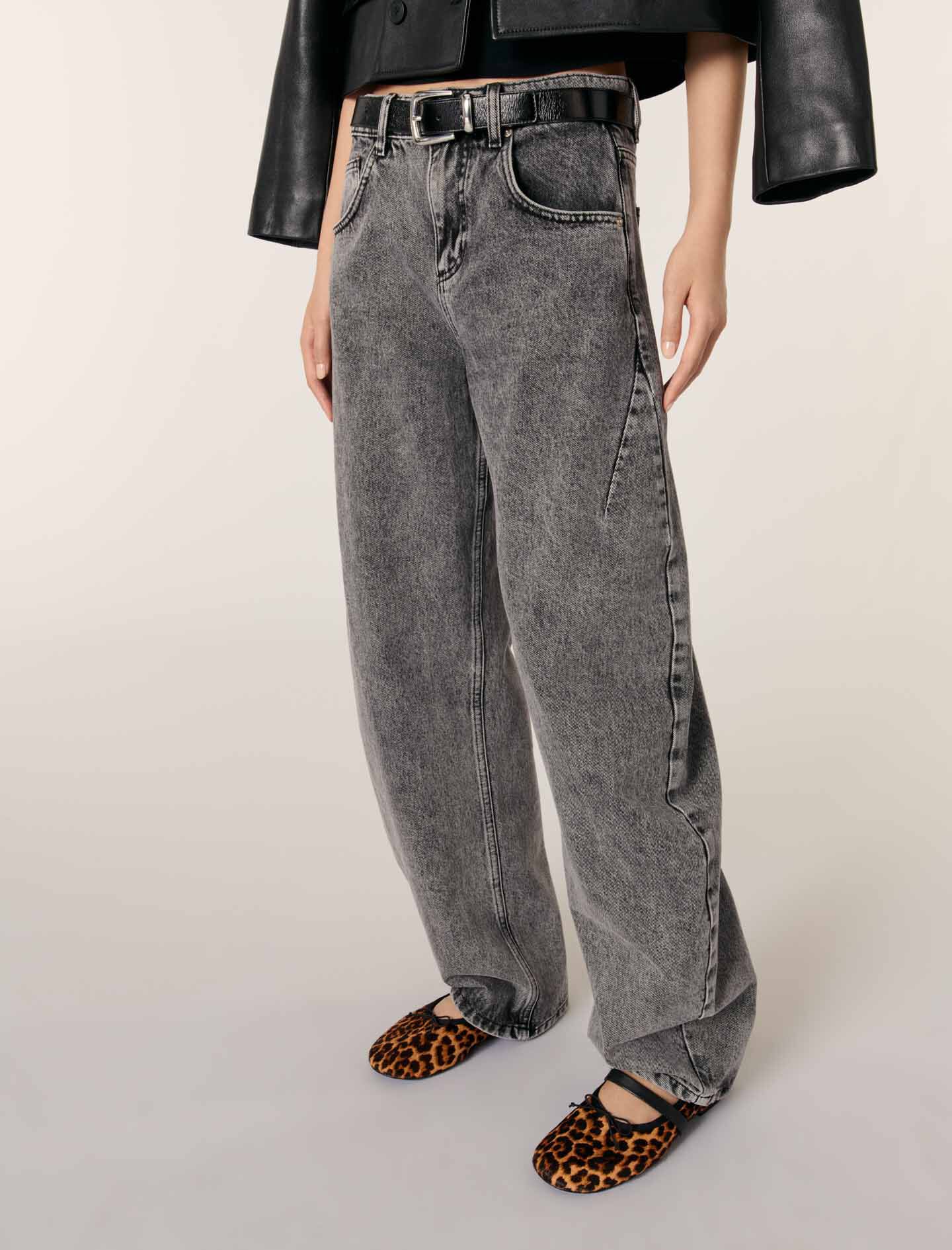 【INCHANT ME】[unisex] Pocket banding balloon wide denim Logo-Embossed Balloon Jeans in VINTAGE LIGHT INDIGO
