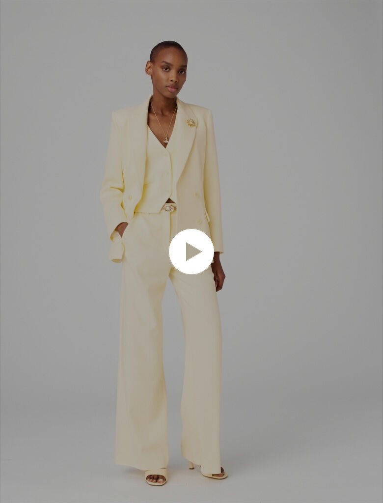 Double-breasted suit jacket Yellow / Orange For Women | Maje