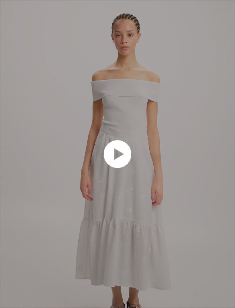 Long embroidered skirt White For Women | Maje