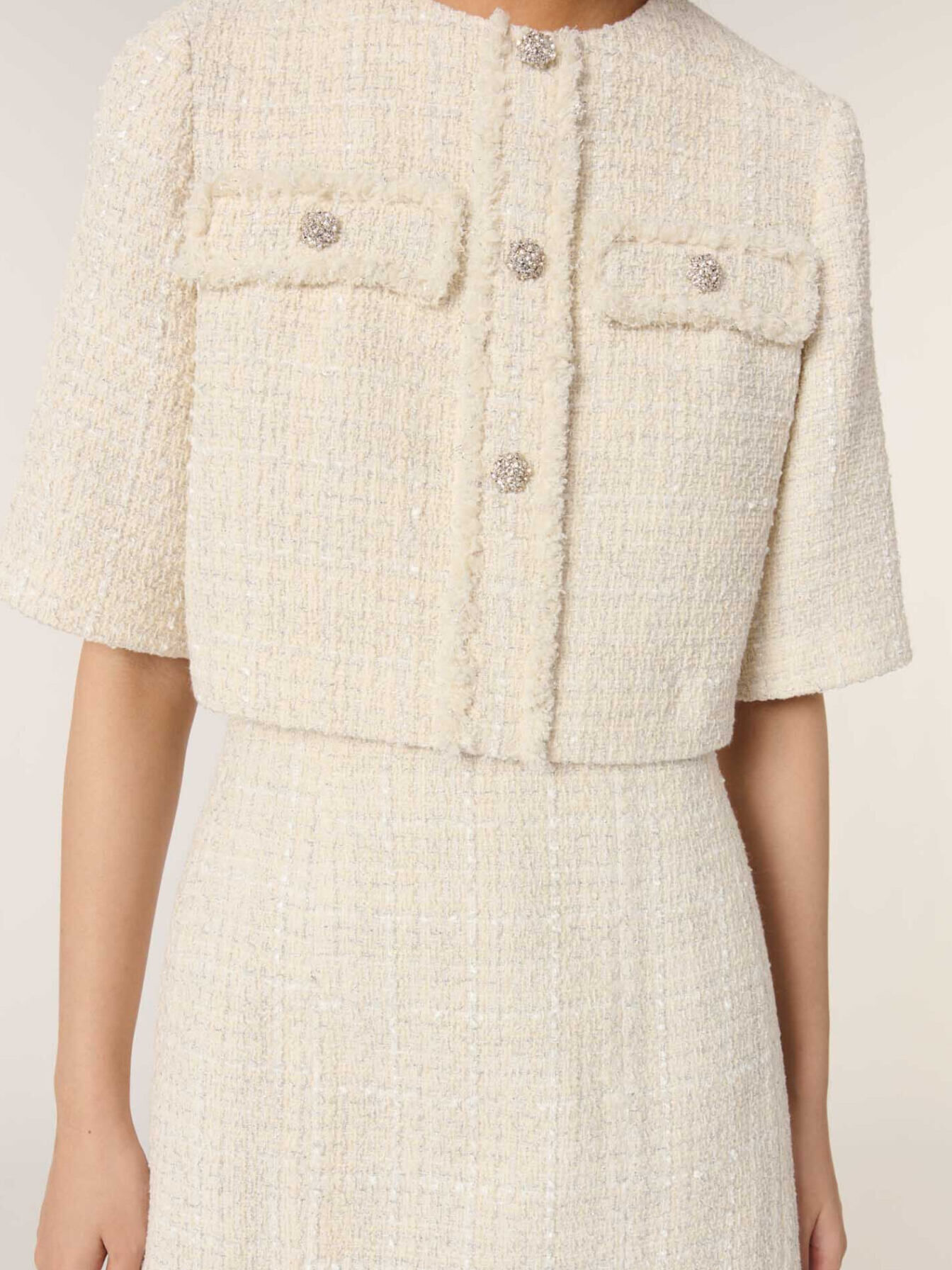 Tweed 2-in-1 mini dress White For Women | Maje