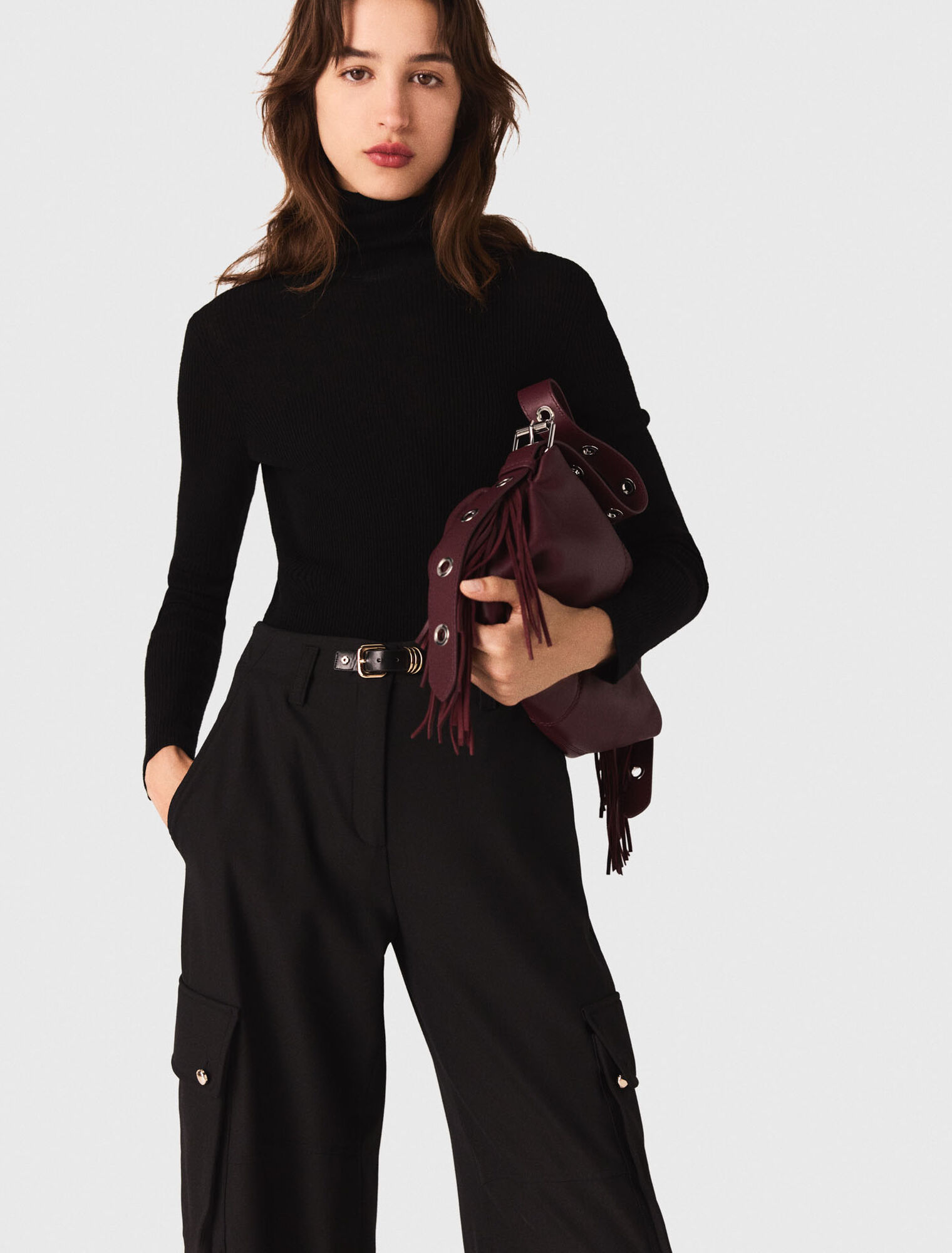 Second-skin sweater with a high neck