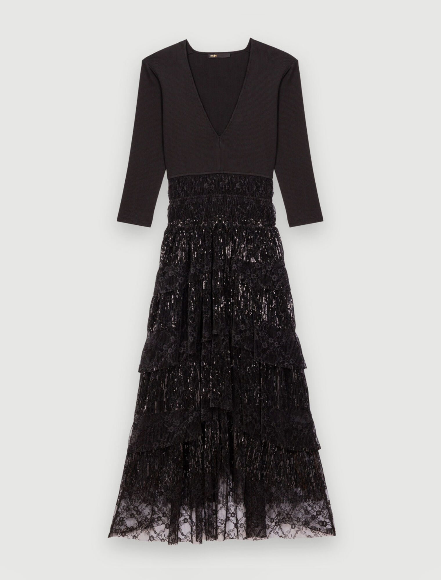 Sequin lace and jersey mix dress