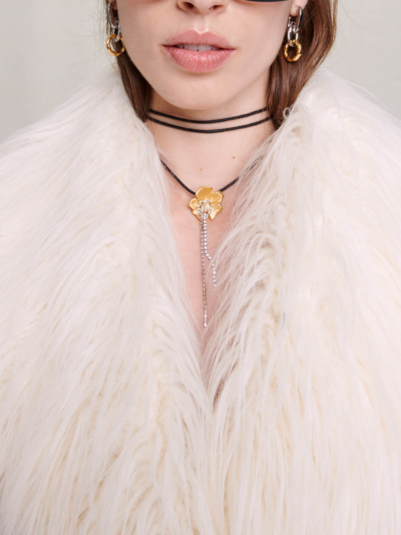 Long faux fur coat Brown For Women | Maje