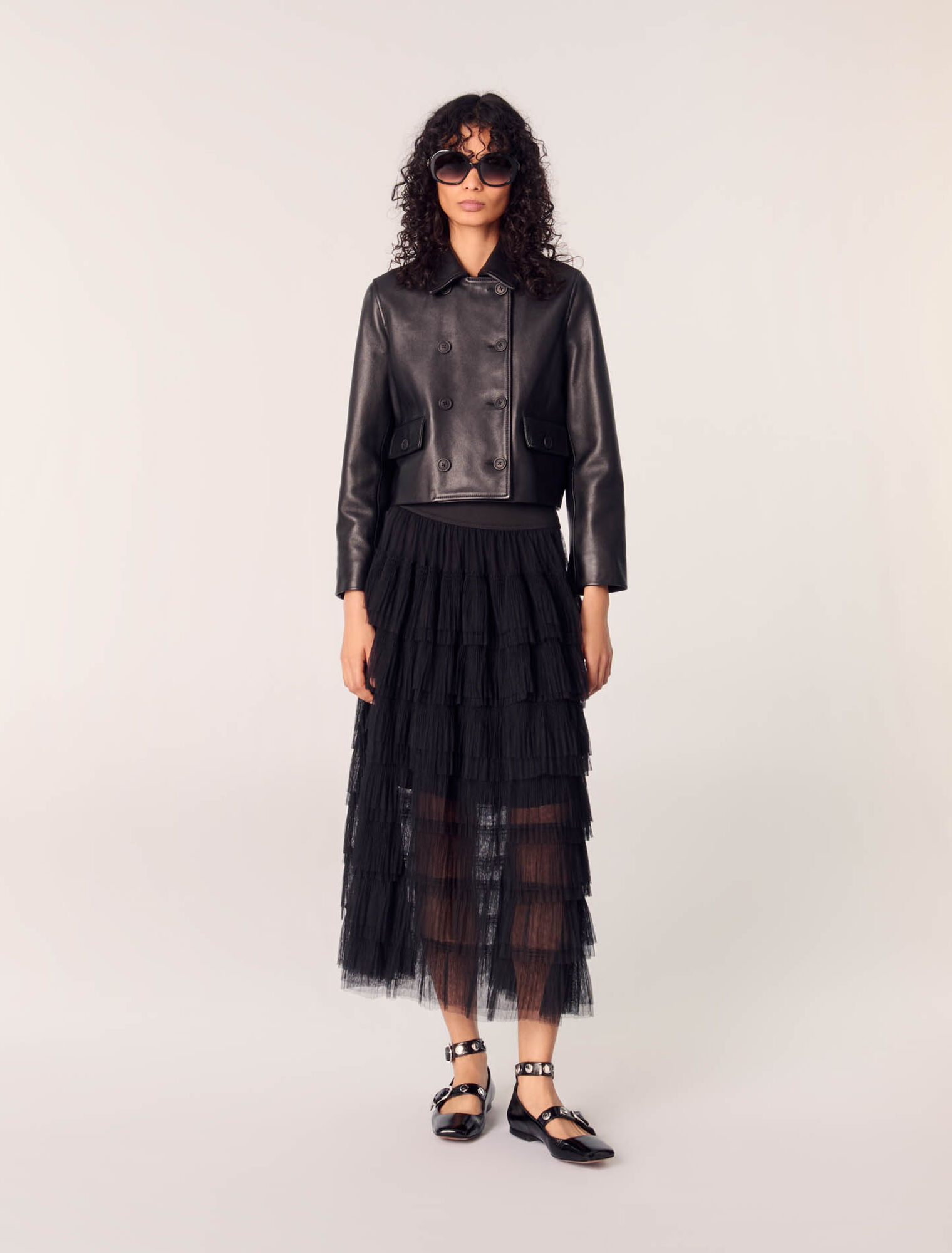 Tulle midi skirt