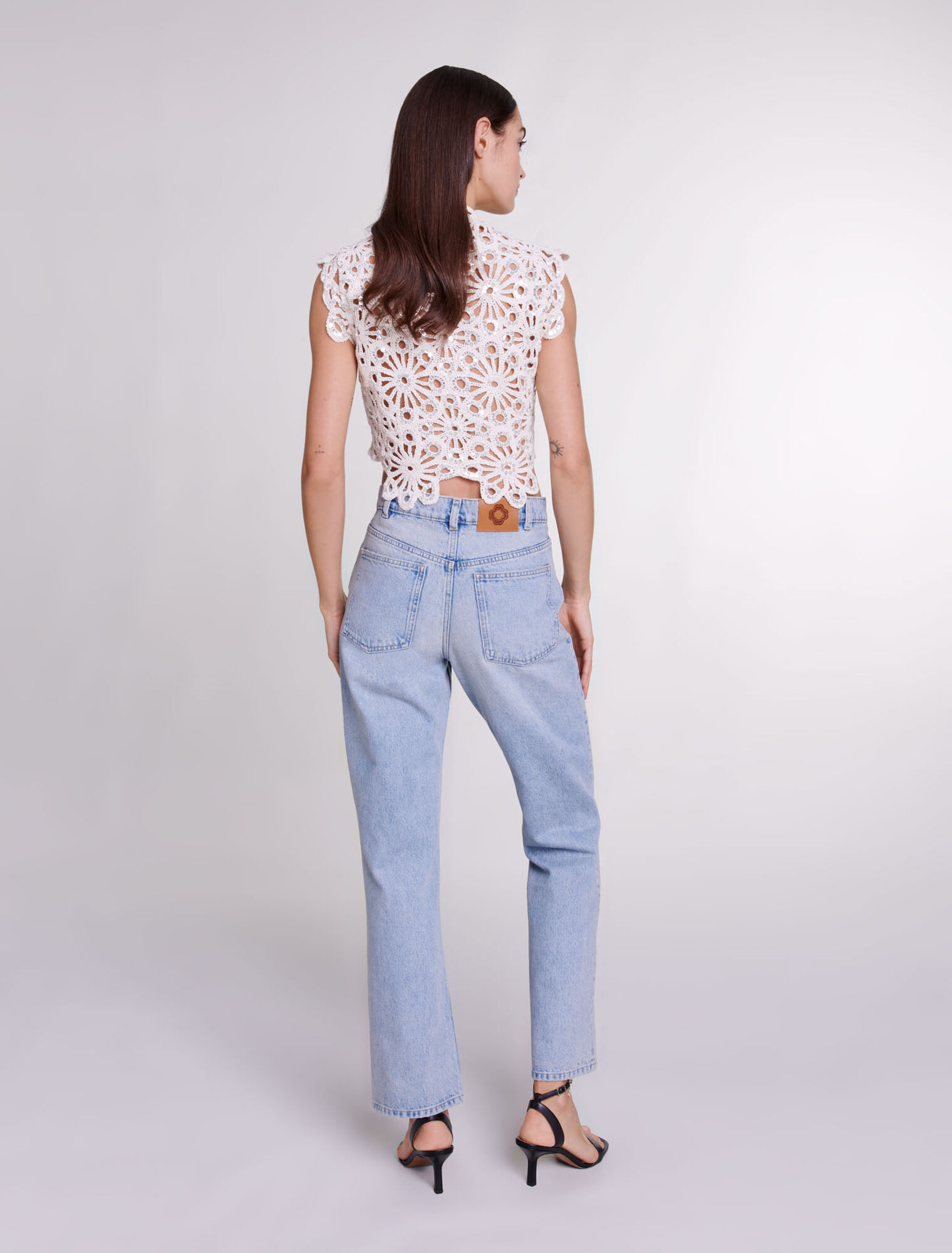 Crochet and sequin top