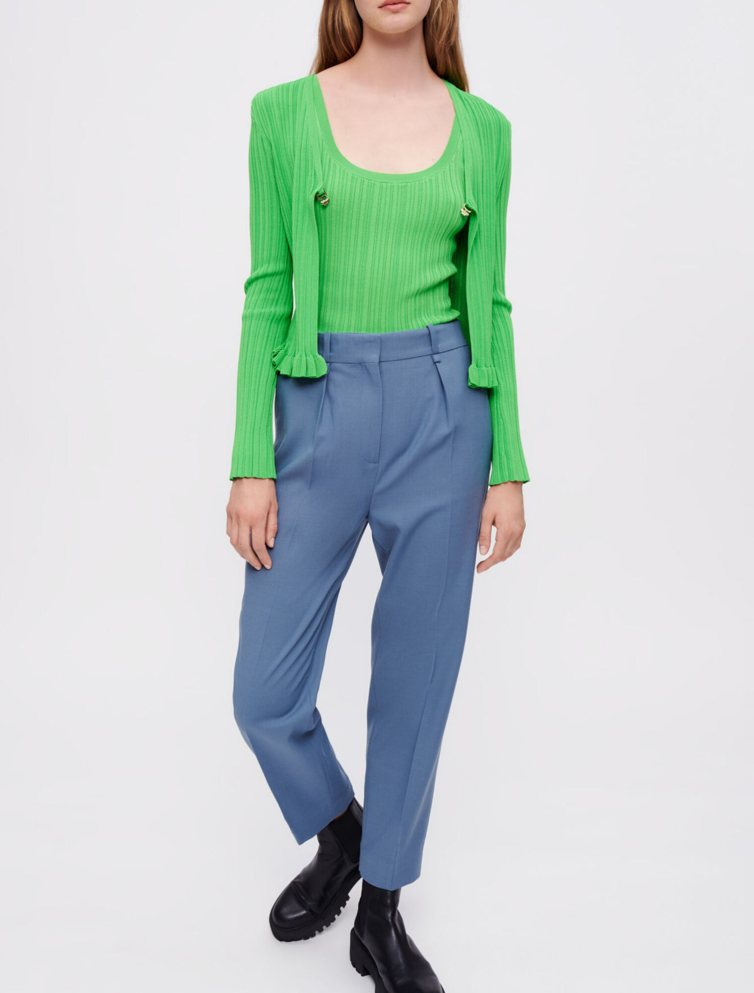 Straight-leg tailored pants