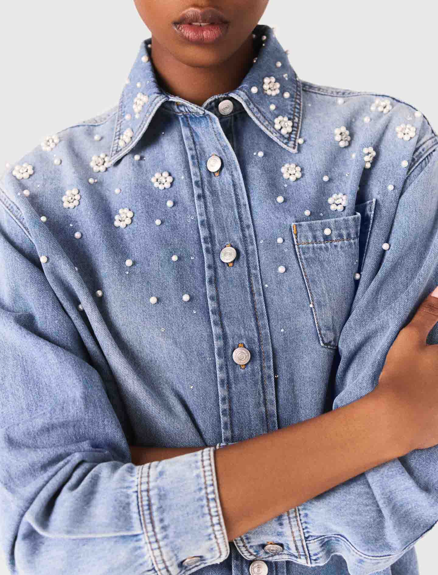 majeページ Denim shirt jacket Blue For Women | Maje