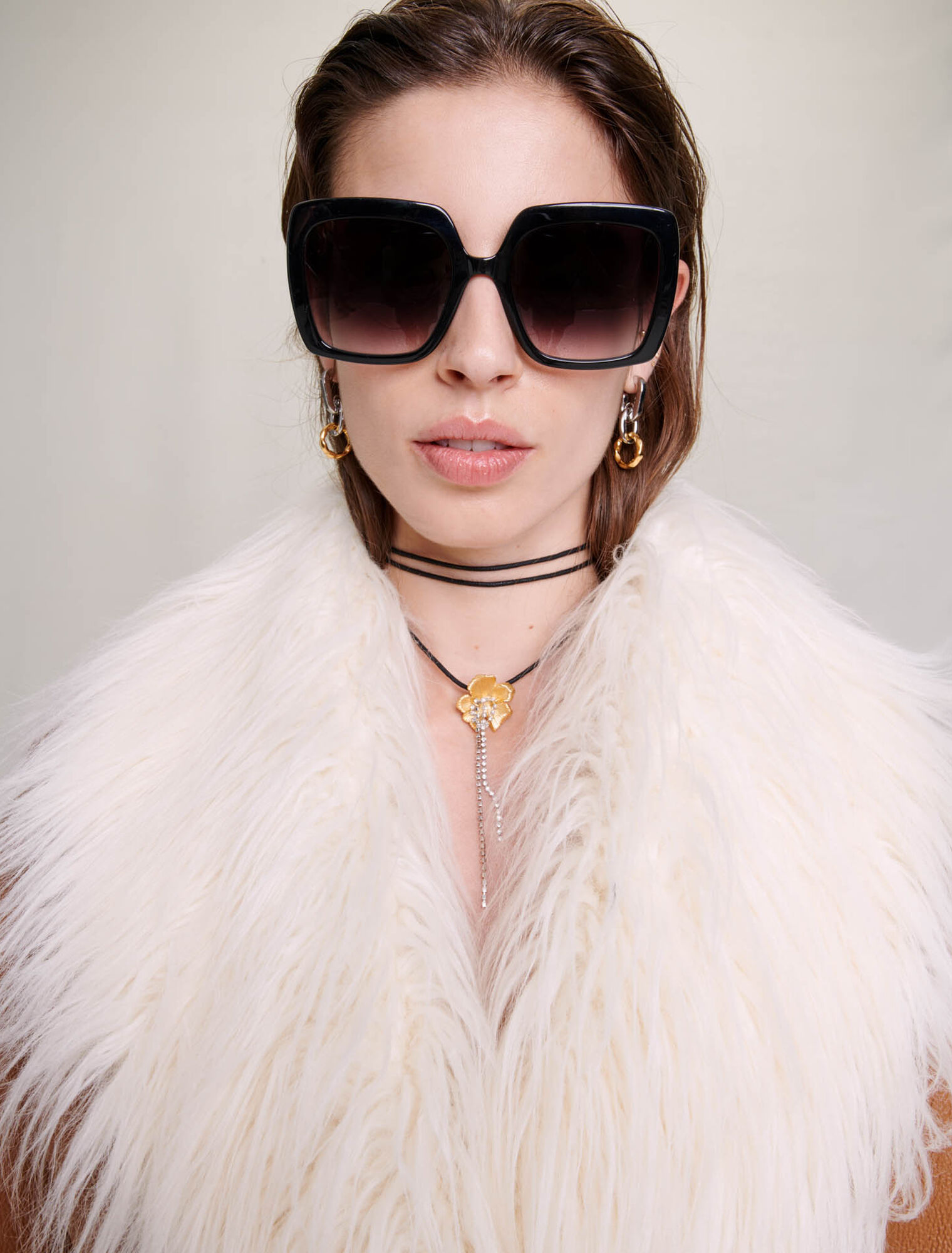 Long faux fur coat