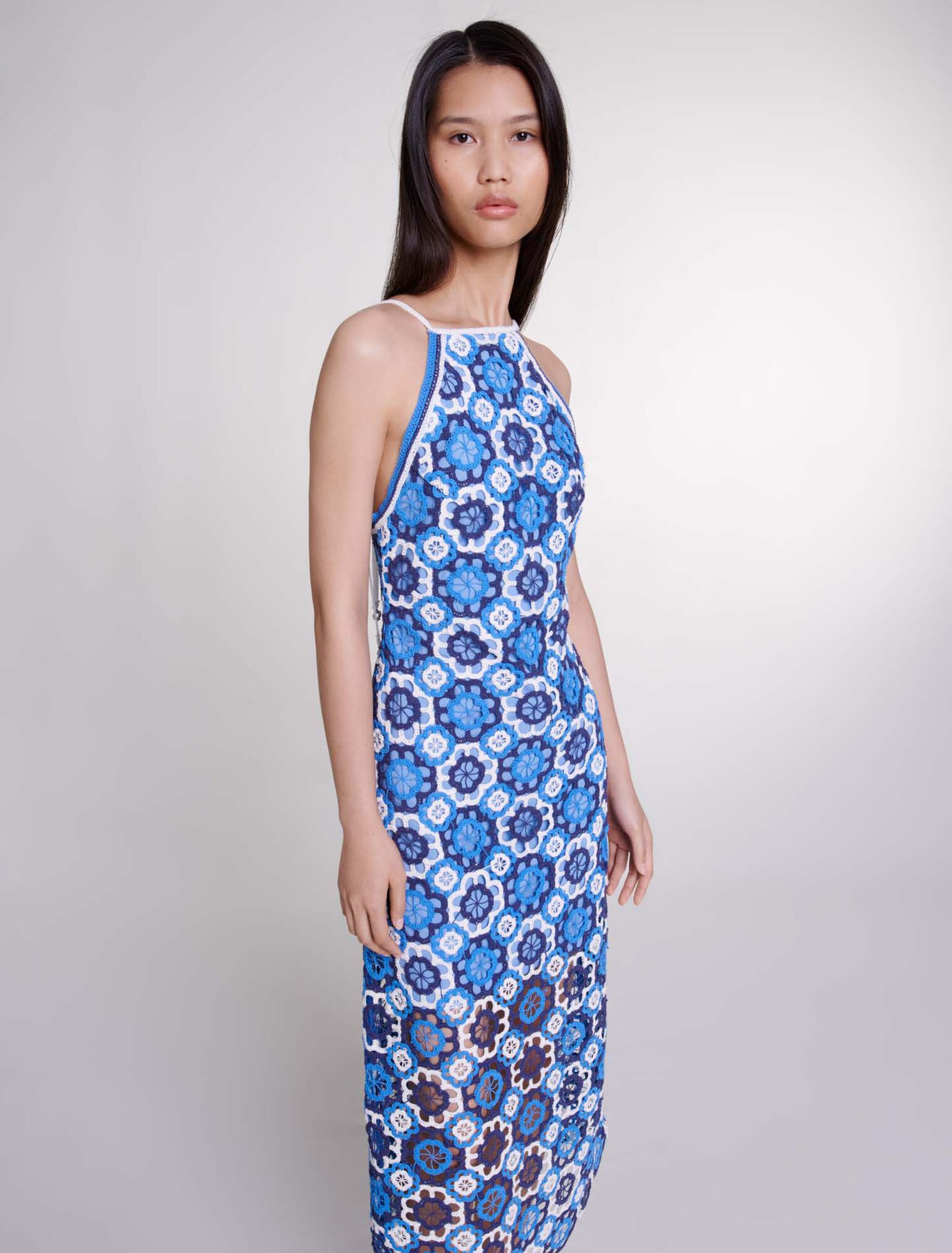 Three-tone crochet dress
