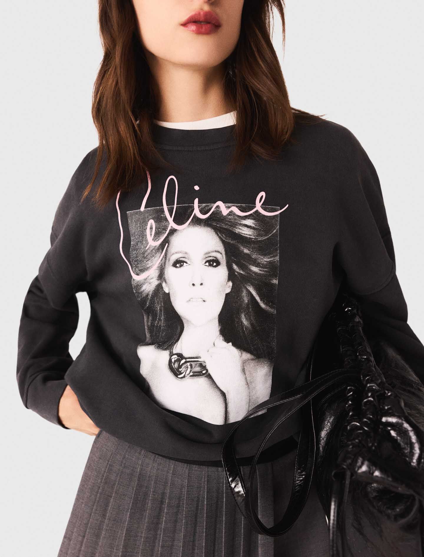 Maje x Céline Dion sweatshirt Black / Gray For Women | Maje