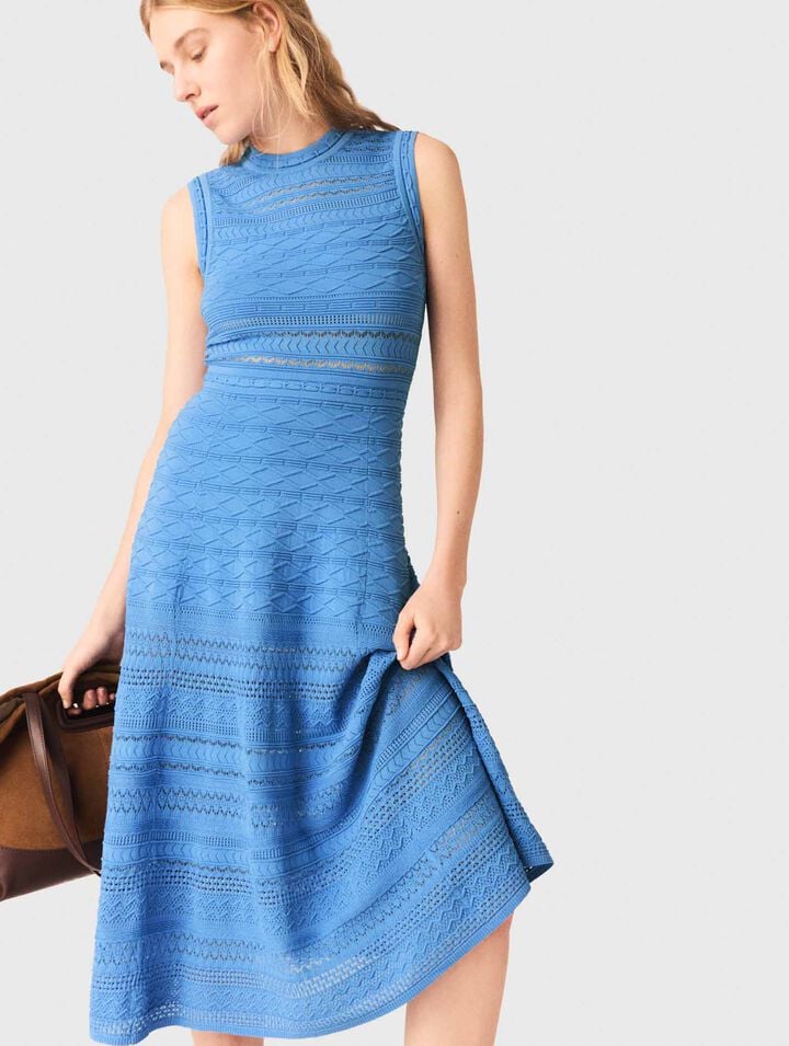 Pointelle knit maxi dress
