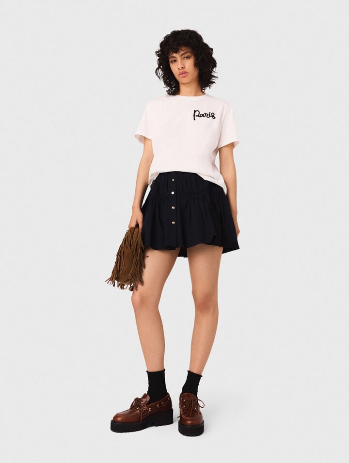 T-shirt with embroidered Paris logo