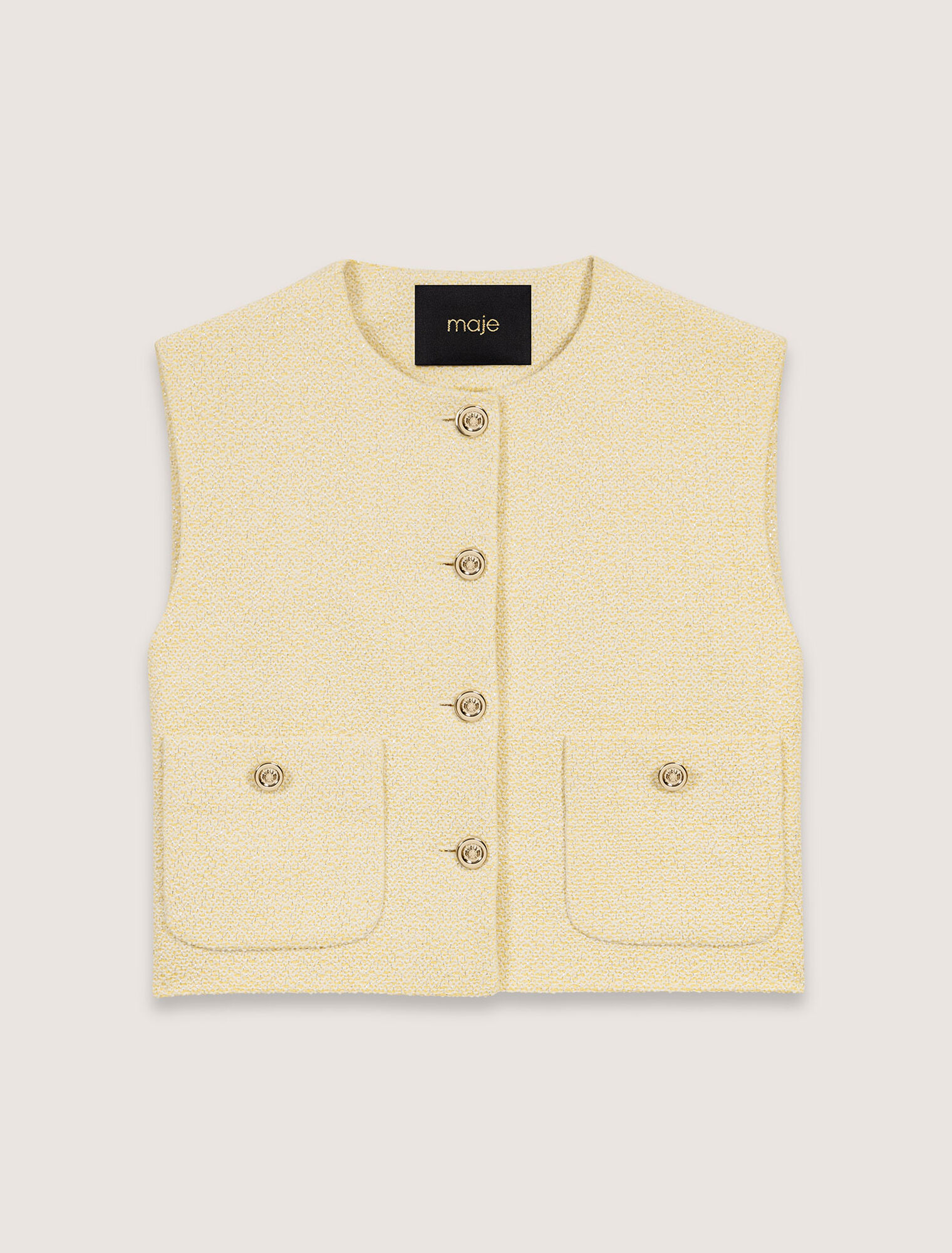 Tweed sleeveless jacket 