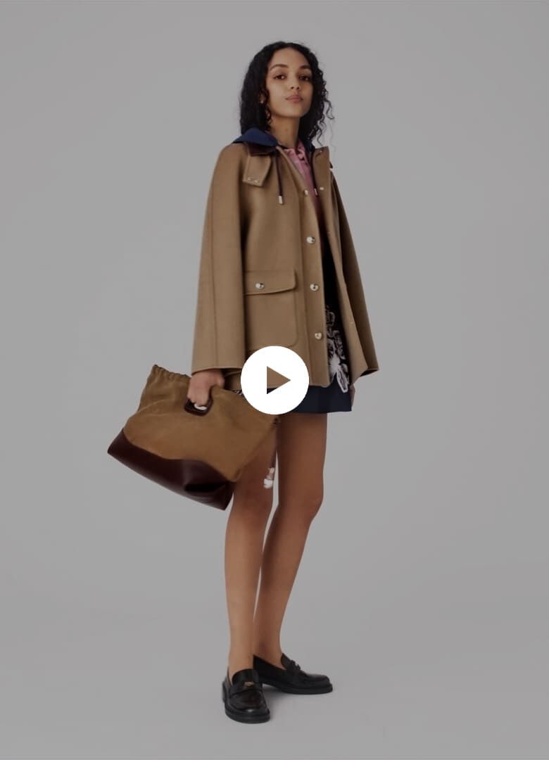 Wool coat with removable hood Natural For Women | Maje