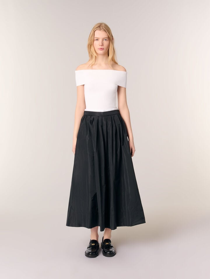 maxi skirt with contrast waistband