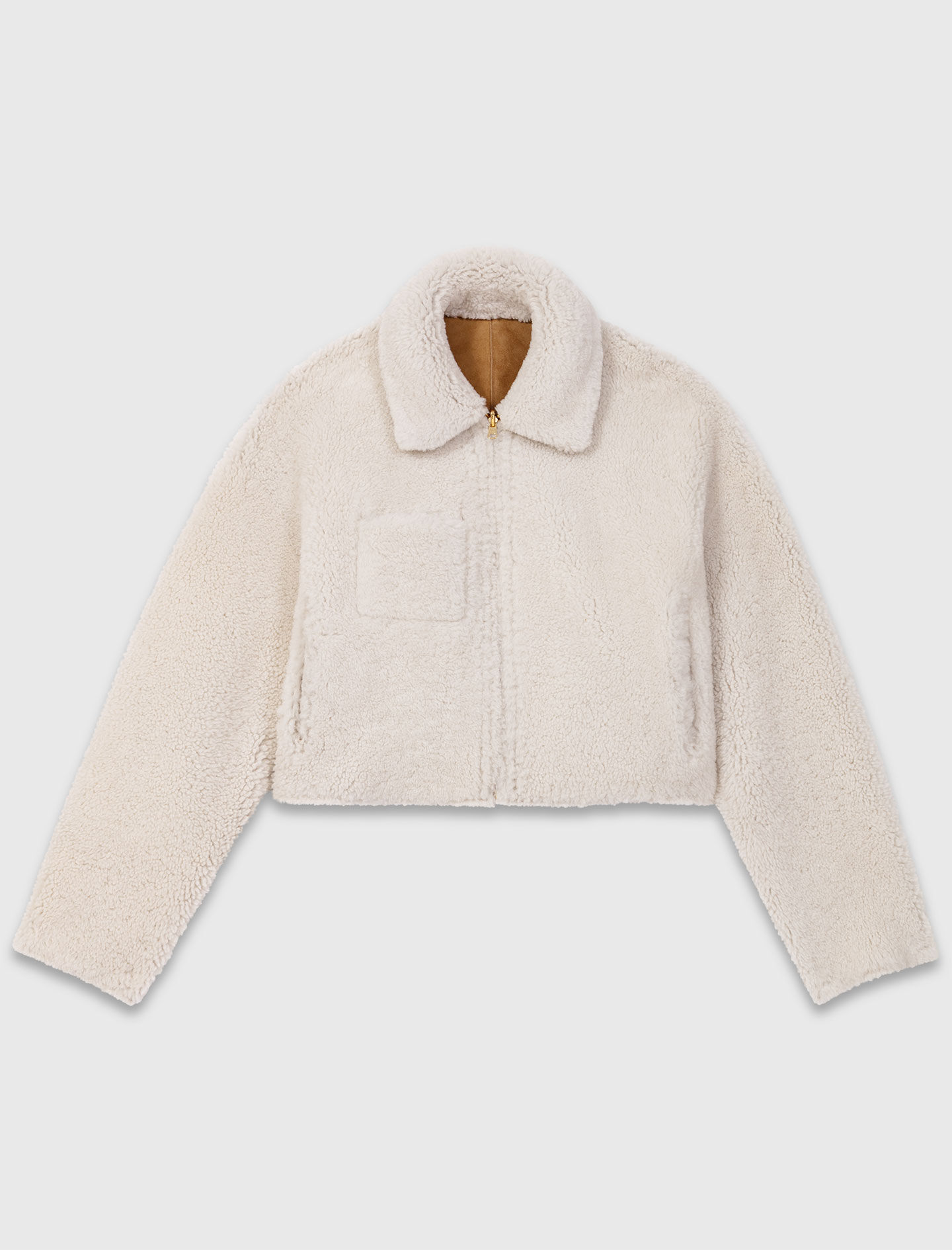 Reversible shearling coat Brown For Women | Maje